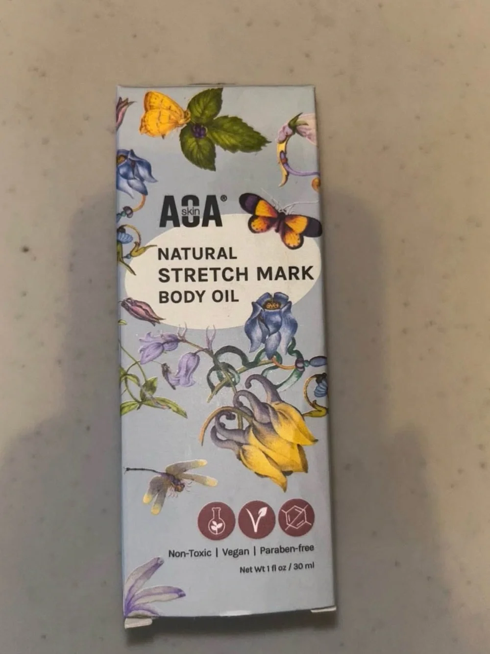 Natural Stretch Mark Body Oil - Light Blue